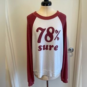 Wildfox Women’s 2-tone Baseball Style Sweatshirt - Size L.